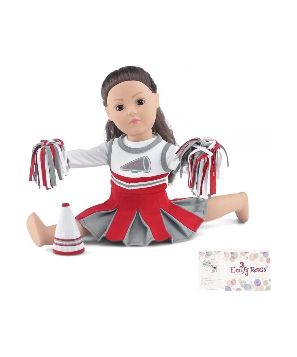 18 Inch Doll Clothes Accessory Gift Play Set | Scarlet and Grey Cheer Cheerleader 18" Doll Outfit Includes Dress T-Shirt Tee ...