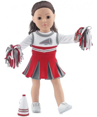 18 Inch Doll Clothes Accessory Gift Play Set | Scarlet and Grey Cheer Cheerleader 18" Doll Outfit Includes Dress T-Shirt Tee ...