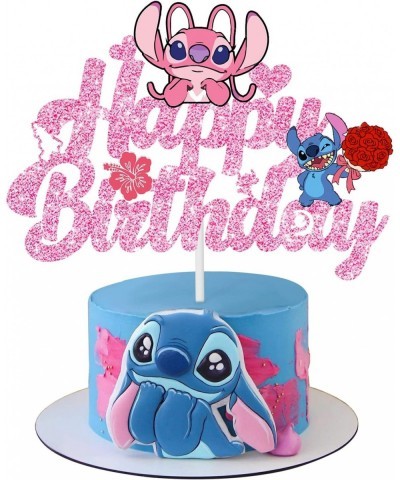 Pink Birthday Cake Topper - Girl Cartoon Happy Birthday Cake Decor Party Supplies for Kids Birthday Baby Shower $16.55 Kids' ...