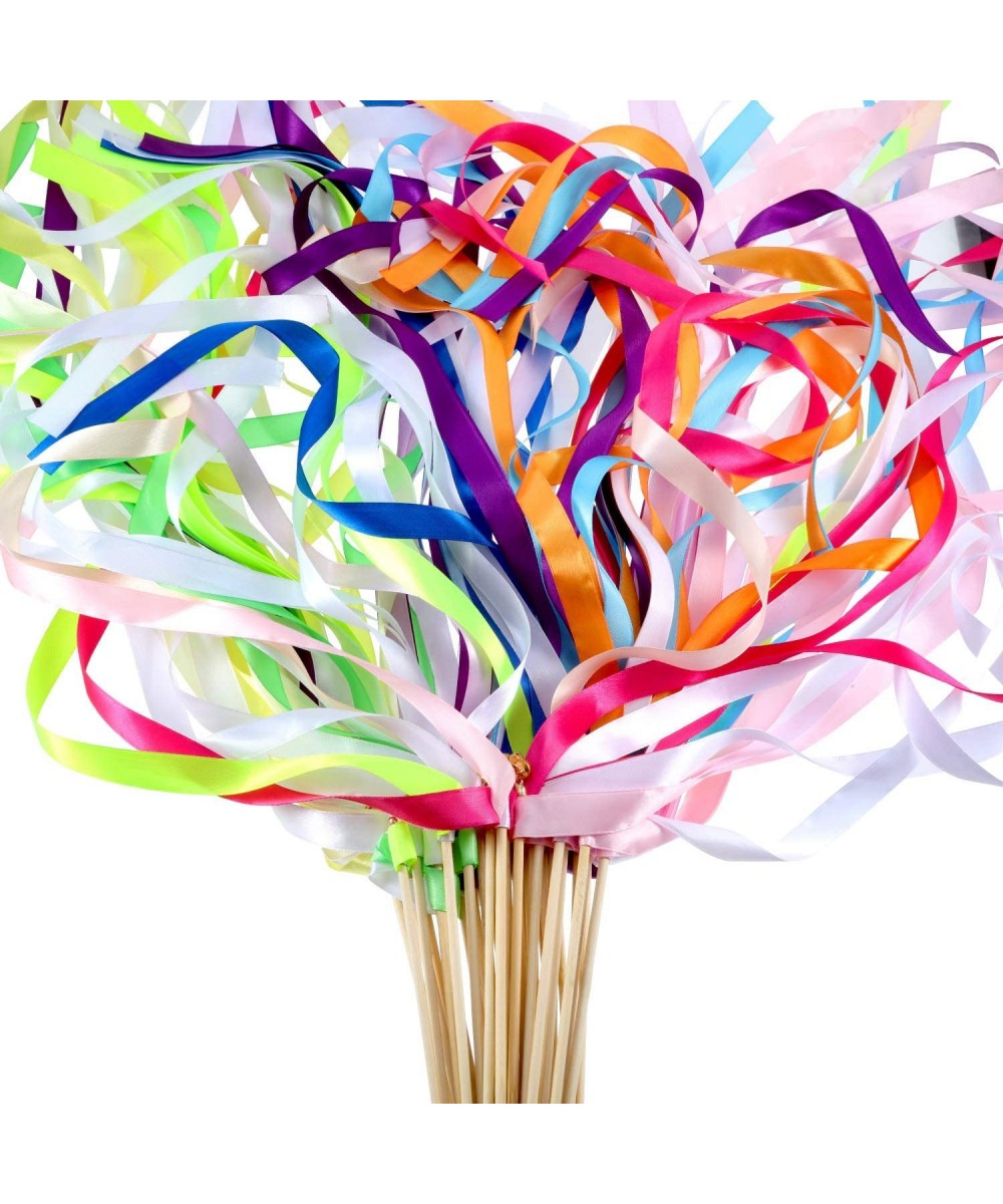 40 Pieces Mix Color Ribbon Sticks with Bell Fairy Stick Party Streamers for Wedding Party(Multicolor) $30.76 Kids' Party Deco...