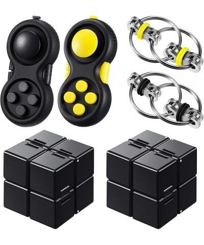 6 Pieces Mini Handheld Fidget Toy Set Including Fidget Cube Mini Toy Flippy Chain and Fidget Toy Pad Stress Reducer Fidget To...