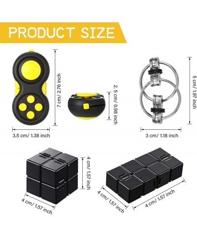 6 Pieces Mini Handheld Fidget Toy Set Including Fidget Cube Mini Toy Flippy Chain and Fidget Toy Pad Stress Reducer Fidget To...