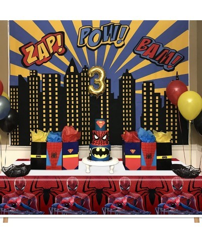 3pcs Superhero Spider Anime Table Cloth Cute Disposable Tablecloth for Birthday Party Decorations Supplies Favors for Kids Gi...