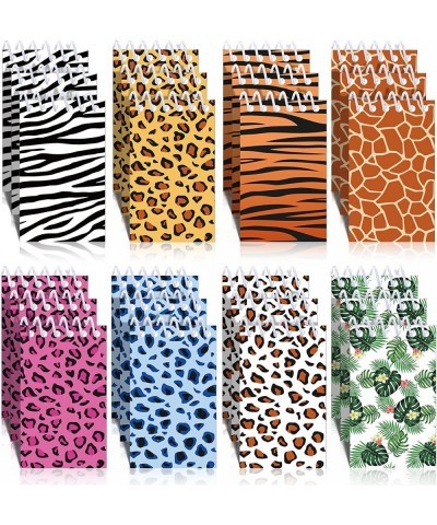 24 Pieces Wild Animals Mini Notepads Small Spiral Pocket Notebooks Jungle Animals Leopard Cheetah Theme Party Favors Classroo...