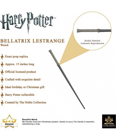 Bellatrix Lestrange Wand in A Standard Windowed Box - 15in (37cm) Wizarding World Wand - Harry Potter Film Set Movie Props Wa...