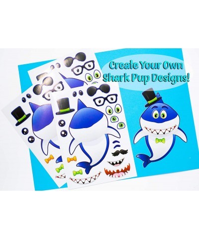 24 Make A Shark Pup Stickers For Kids - Great For Birthday Party Favors Decorations & Prizes - Let Your Kids Get Creative & D...