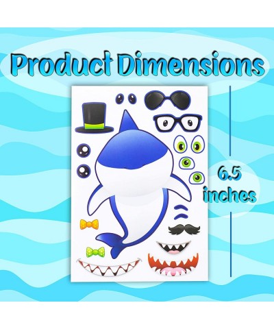 24 Make A Shark Pup Stickers For Kids - Great For Birthday Party Favors Decorations & Prizes - Let Your Kids Get Creative & D...