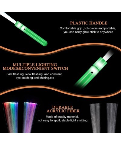 6 Pieces Fiber Optic Light Wand Stick LED Fiber Wands Colorful Flashing LED Wands Flashing Fiber Optic Wand with Batteries fo...