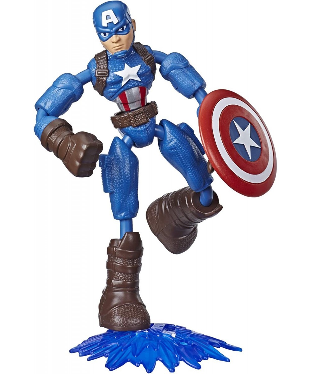 Marvel Bend and Flex Action Figure Toy 6-Inch Flexible Captain America Figure Includes Blast Accessory for Kids Ages 4 and Up...