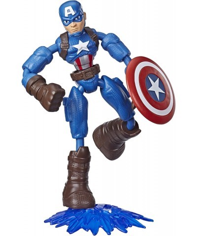 Marvel Bend and Flex Action Figure Toy 6-Inch Flexible Captain America Figure Includes Blast Accessory for Kids Ages 4 and Up...