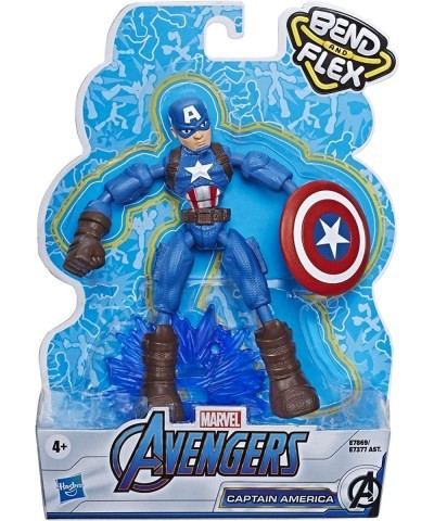 Marvel Bend and Flex Action Figure Toy 6-Inch Flexible Captain America Figure Includes Blast Accessory for Kids Ages 4 and Up...