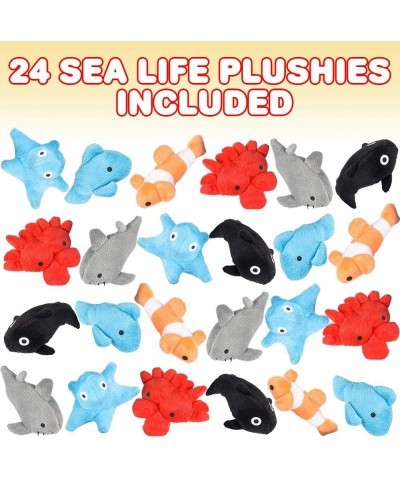 Sea Life Plush Toys Set of 24 Super-Soft Stuffed Animal Toys in Assorted Designs Aquatic Birthday Party Favors for Kids Cute ...