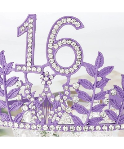 Sweet 16 Crown and Sash Set Sweet 16 Birthday Decorations Purple 16th Birthday Gifts for Girls 16th Birthday Sash Sweet 16 Sa...