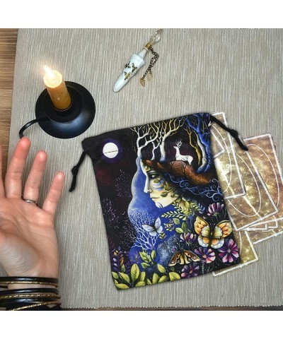 Tarot Cloth Bag Tarot Card Storage Bag Velvet Printed Board Game Card Storage Bag Double-Sided Digital Printing Tarot Gift St...