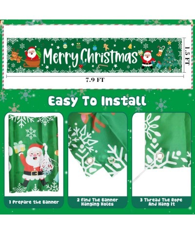 Large Merry Christmas Banner Merry Christmas Party Decorations for Indoor Outdoor Xmas Party Yard Banner Christmas Party Supp...