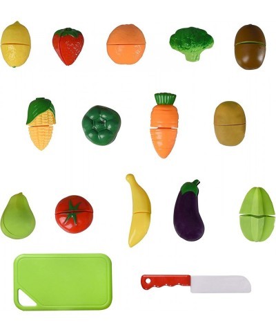 Playkidz: Fruit and Vegetables Basket Pretend Play Kitchen Food Educational Playset with Toy Knife Cutting Board (32 Pieces o...