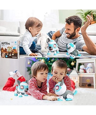 Robot Dog Toys for Kids DIY Electronics Pet Dog with Bone Educational Interactive Toys for 3-6 Year Old Girls Boys Electronic...