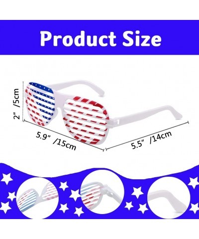 24 PCS American Flag Shutter Glasses Red White Blue 4th of July Glasses Patriotic Shades Plastic Shutter Sunglasses for Indep...