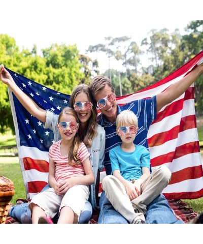 24 PCS American Flag Shutter Glasses Red White Blue 4th of July Glasses Patriotic Shades Plastic Shutter Sunglasses for Indep...