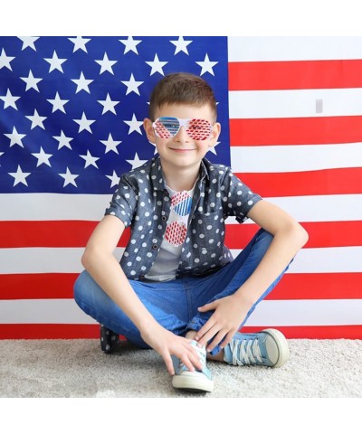 24 PCS American Flag Shutter Glasses Red White Blue 4th of July Glasses Patriotic Shades Plastic Shutter Sunglasses for Indep...