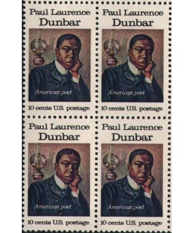 PAUL LAURENCE DUNBAR ~ POET ~ BLACK HERITAGE 1554 Block of 4 x 10 cents US Postage Stamps $13.43 Collectibles Display & Storage