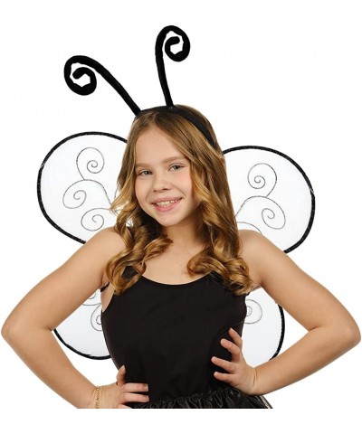 Fly Costume Accessories | Fly Wings and Fly Antenna Headband Set | Black Velvet Bug Butterfly Bee Ladybug Firefly Dragonfly C...