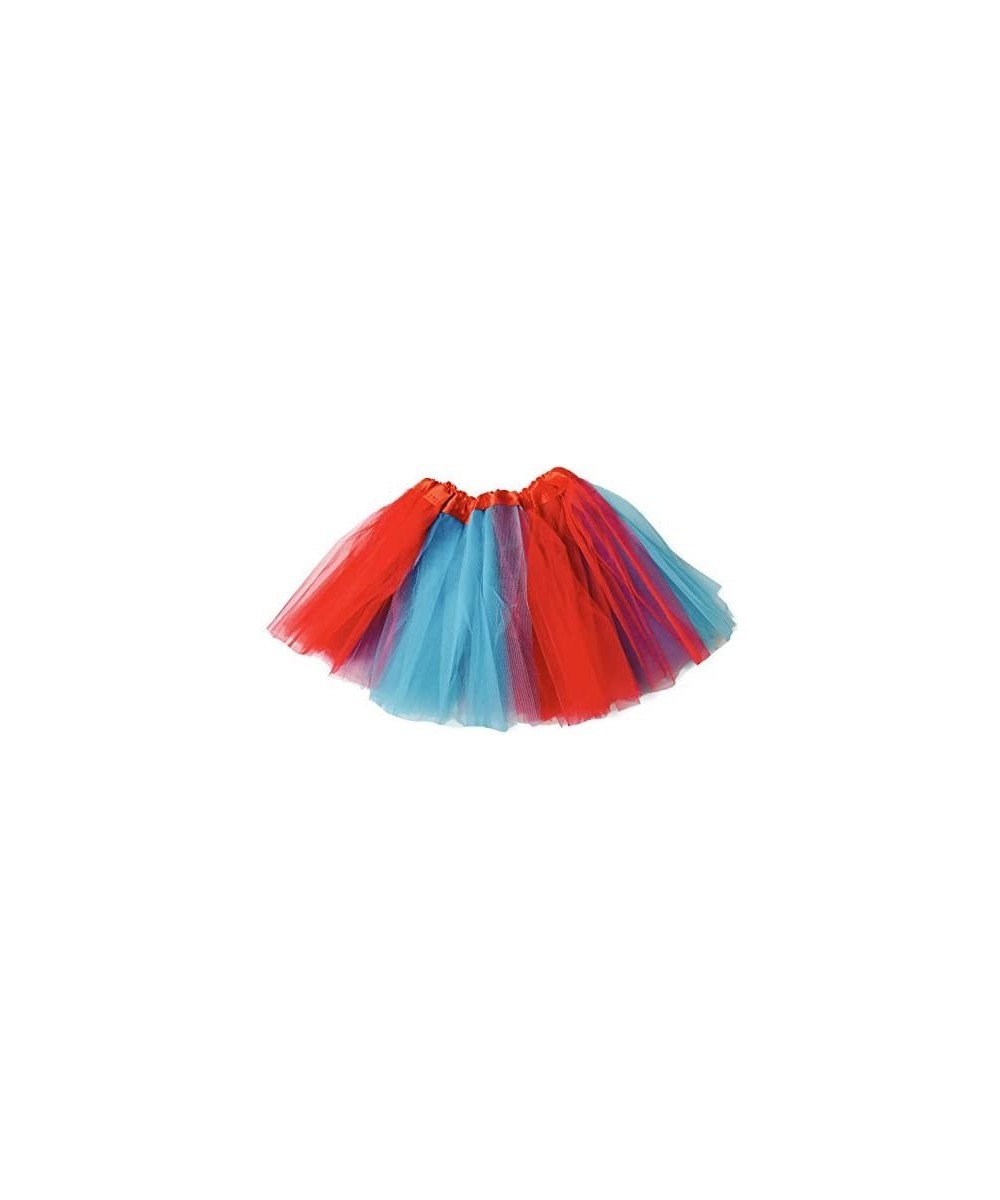 Colorful Kids Girls Ballerina Dress-Up Princess Costume Recital Tutu (One Size Red & Turquoise (Seuss)) $16.57 Kids' Costumes