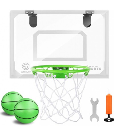 Pro Indoor Mini Basketball Hoop Over The Door - Wall Mounted Basketball Hoop Glow in The Dark - Room Basketball Hoop Set with...