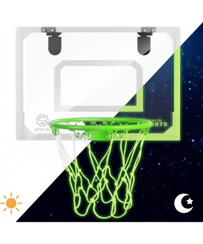 Pro Indoor Mini Basketball Hoop Over The Door - Wall Mounted Basketball Hoop Glow in The Dark - Room Basketball Hoop Set with...