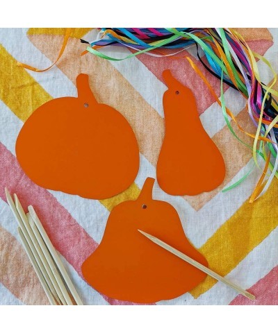 72 Sets Magic Color Scratch Fall Pumpkin Ornaments Craft Kit Scratch Art Paper Pumpkin Squash Gourd Cutouts Hang Gift Tags Bo...