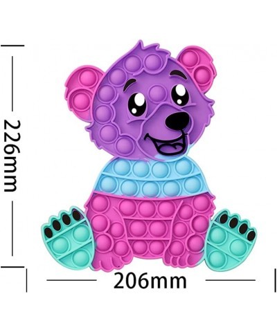 Fidget Toys Pop it Big Size Sitting Bear Shaped Push Pop Bubble Fidget Sensory Stress Toy Fidgets Push Toy for Kids Silicone ...