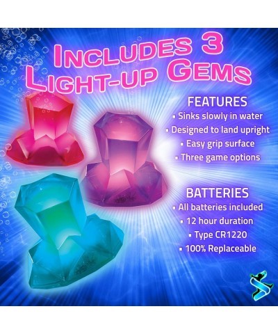 Dive Diamonds: Light Up Pool Toys & Dive Toys | Ages 5+ 1-6 Players | Glow in The Dark Pool Toys | Swimming Pool Toys | Pool ...