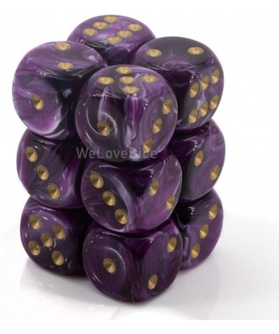 DND Dice Set-D&D Dice-16mm Vortex Purple and Gold Plastic Polyhedral Dice Set-Dungeons and Dragons Dice Includes 12 Dice – D6...