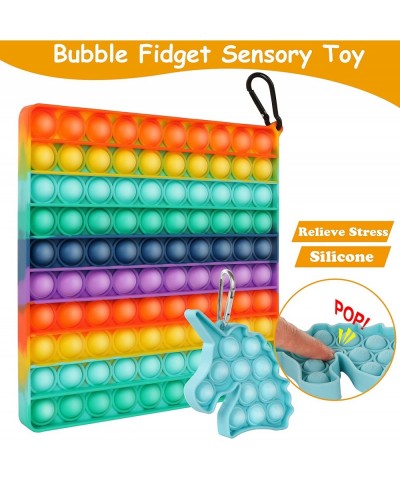 Big Pop Bubble Fidget Toy 100 Pop Large Push Bubble Fidget Anxiety Stress Relief Hand Toys Silicone Squeeze Sensory Popper Fi...