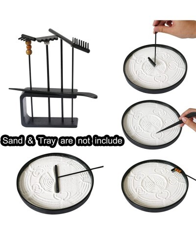 Mini Black Zen Garden Rake – Japanese Bamboo Table Top Rock Sand Garden Tools Kit Accessories Tabletop Meditation Sandbox Off...