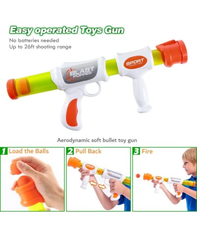 Shooting Game Toy for Kids Boys - 2pk Foam Ball Popper Air Guns & Shooting Target & 48 Foam Balls Compatible with Toy Guns Id...