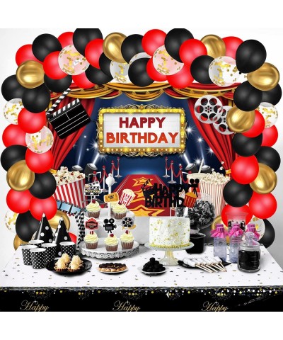 86 Pcs Movie Night Party Decorations Kit Include Movie Night Themed Large Backdrop Movie Night Colorful Balloons Movie Night ...