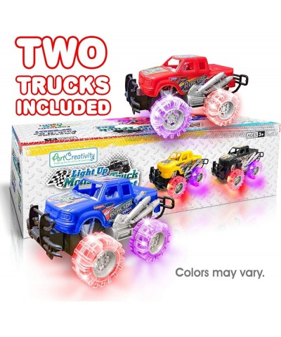 Light Up Monster Truck Set for Boys and Girls - Set Includes 2 6 Inch Monster Trucks with Beautiful Flashing LED Tires - Push...