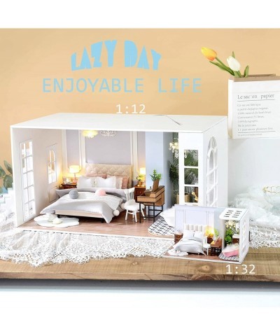 DIY Miniature Dollhouse Kit with Wooden Furniture DIY Dollhouse Kit with Dust Proof and Music Movement 1:24 Scale Creative Ro...