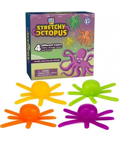 Octopus Wall Crawling Sticky Toys for Kids 4 Pack Soft and Flexible Squishy Walkers Bright and Colorful Climbers Washable and...