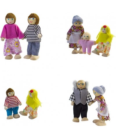 Dollhouse People Dolls Family of 7 Poseable Wooden Doll $33.80 Dolls