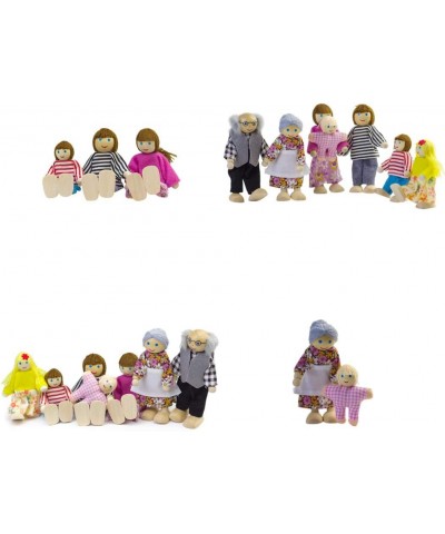 Dollhouse People Dolls Family of 7 Poseable Wooden Doll $33.80 Dolls