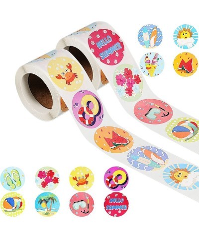 1000 Pieces Summer Beach Stickers Roll Hawaii Tropical Label Stickers for Kids Luau Summer Theme Party Favors Scrapbooking Bo...