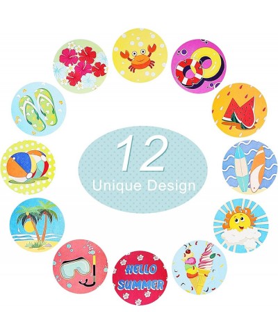 1000 Pieces Summer Beach Stickers Roll Hawaii Tropical Label Stickers for Kids Luau Summer Theme Party Favors Scrapbooking Bo...