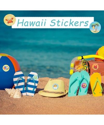 1000 Pieces Summer Beach Stickers Roll Hawaii Tropical Label Stickers for Kids Luau Summer Theme Party Favors Scrapbooking Bo...