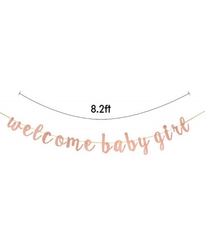 Rose Gold Welcome Baby Girl Banner Glitter A Little Princess Baby Shower Gender Reveal Pregnant AF Baby 1st 2nd Birthday Part...