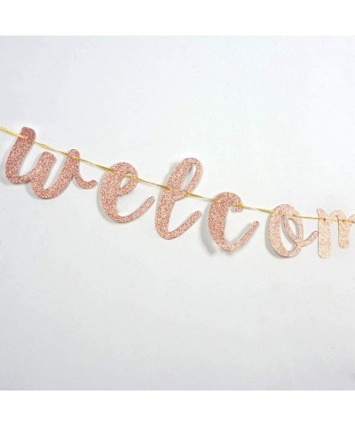 Rose Gold Welcome Baby Girl Banner Glitter A Little Princess Baby Shower Gender Reveal Pregnant AF Baby 1st 2nd Birthday Part...