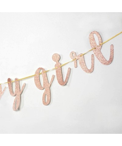 Rose Gold Welcome Baby Girl Banner Glitter A Little Princess Baby Shower Gender Reveal Pregnant AF Baby 1st 2nd Birthday Part...