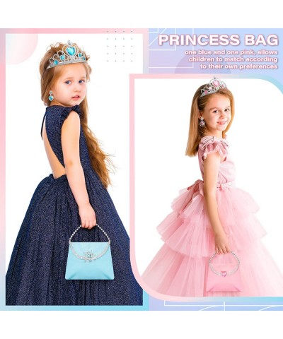 Princess Jewelry and Dress Up Shoes Role Play Accessories with 4 Pairs of Princess Shoes Crowns Necklaces Bracelets Rings Bag...