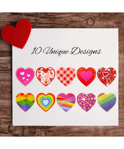 1000 Pieces Valentine's Day Heart Stickers Roll Heart Decal Labels Colorful Heart Shaped Sticker Love Rainbow Sticker for Wed...